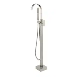 Boyel Living - Freestanding Bathtub Faucet Solid Brass 360° Swivel Handheld Spray 60-Inch Hose cUPC - Brushed Nickel