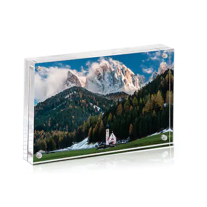 Front. BP4U - 4x6 Inch Tabletop Acrylic Picture Frame, 10+10MM Double Sided Desktop Photo Frame (1-Pack).