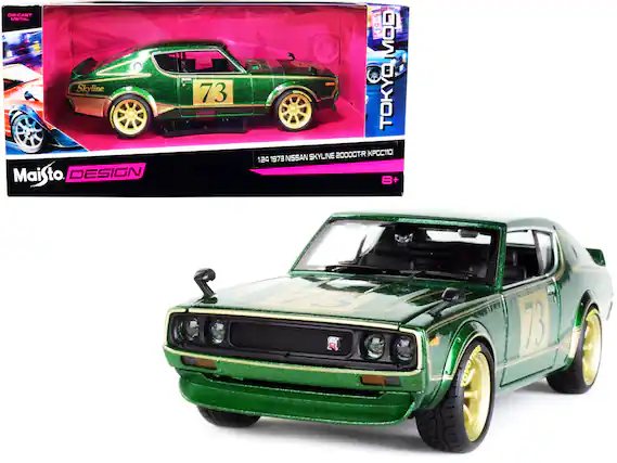 DECAST METAL
Maisto
DESIGN 73
MOD qU TOKYO SKYLINE 2000CTR
1:24 1973 NISSAN SKYLINE 2000CTR (KPCC110)
8+