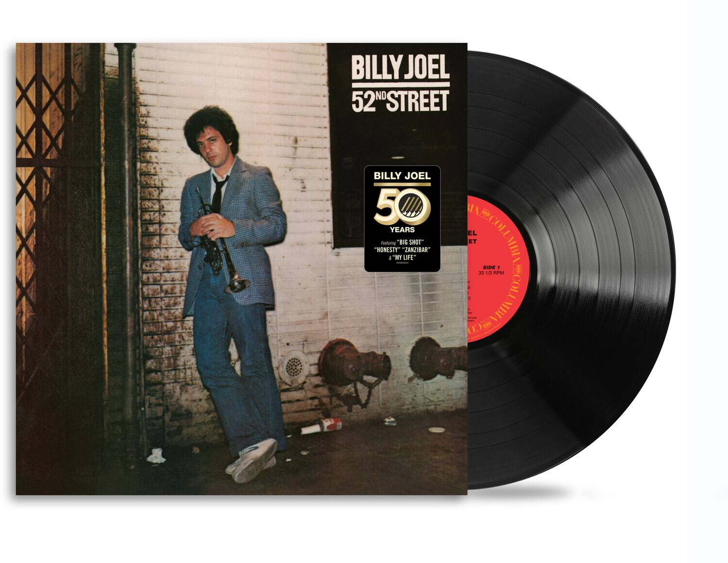 BILLY JOEL  
52ND STREET  

BILLY JOEL  
50 YEARS  
Featuring "BIG SHOT" "HONESTY" "ZANZIBAR" & "MY LIFE"  

SIDE 1  
33 1/3 RPM  

COLUMBIA