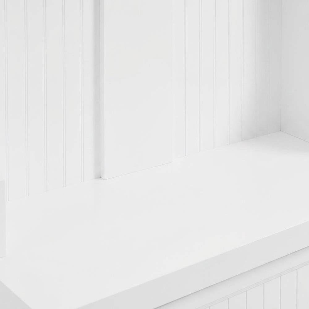 Alt View 3. FurniFact - Wood hall tree with storage bench and coat hooks for entryway - White.