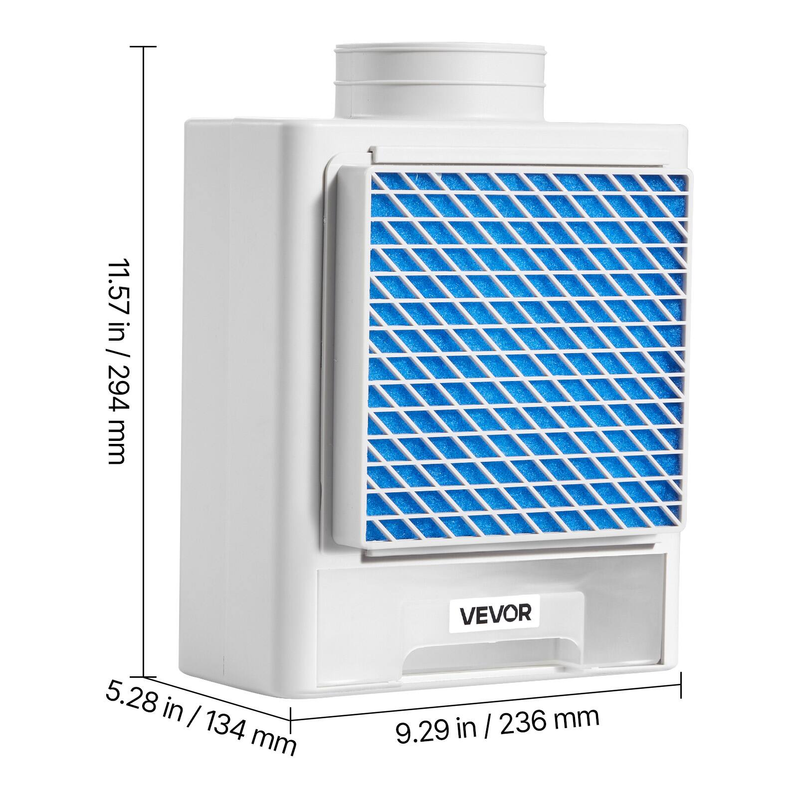 11.57 in / 294 mm  
5.28 in / 134 mm  
9.29 in / 236 mm  
VEVOR