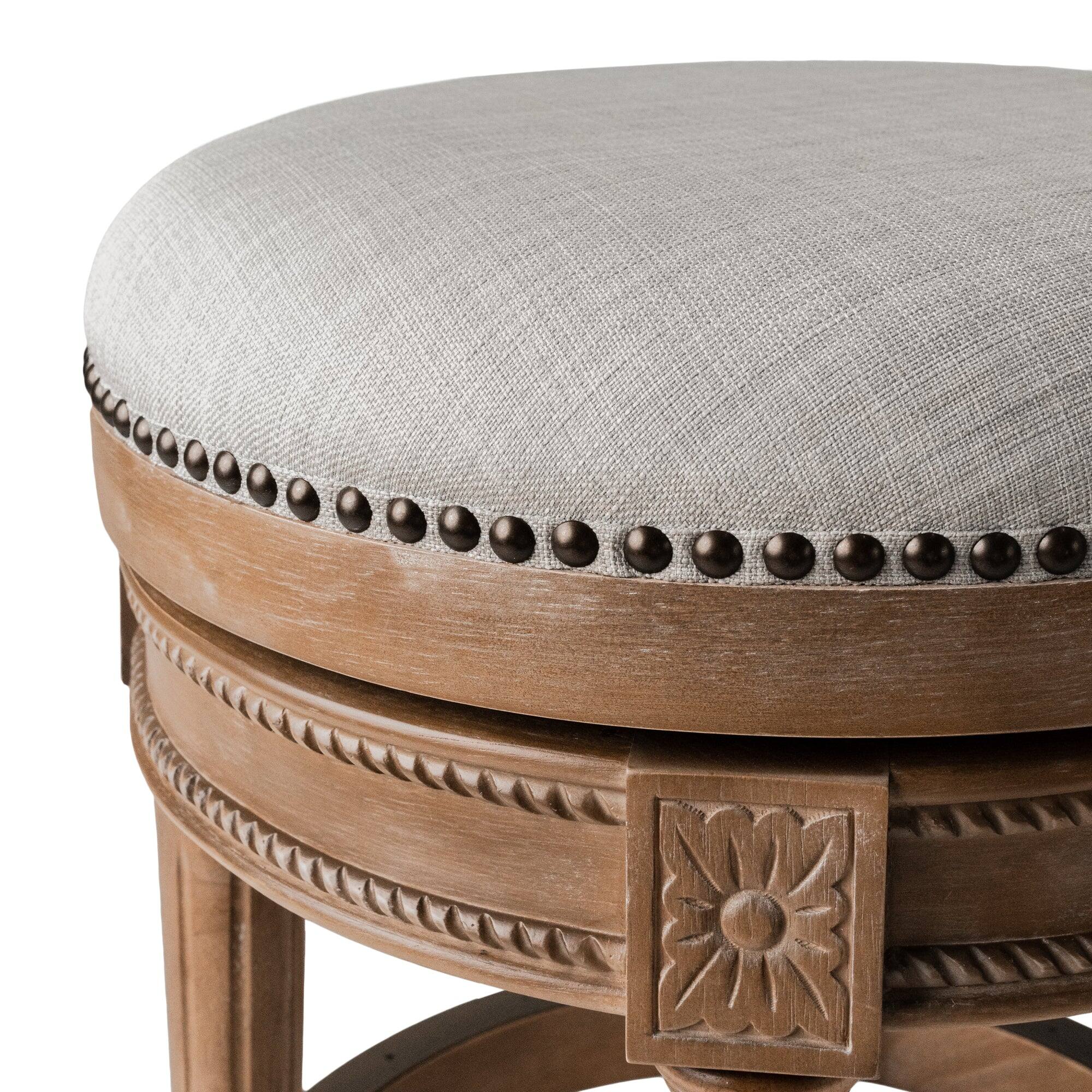 Alt View 8. Maven Lane - 31" Pullman Backless Bar Stool In Weathered Oak Finish With Fabric Upholstery - Weathered Oak.