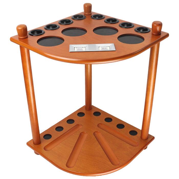 GSE Games & Sports Expert - Wood 8 Corner Style Pool Cue Rack with Score Counter, Billiard Pool Cue Rack Only - Oak