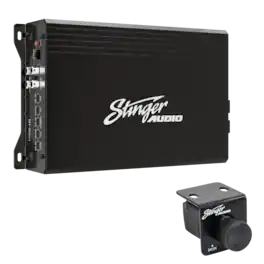 Stinger - 1500W Class D Monoblock Car Amplifier with Bass Boost, Subsonic Filter and Remote Control - Black