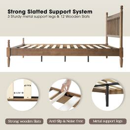 East West Furniture - King Wooden Platform Bed Frame - Barnwood