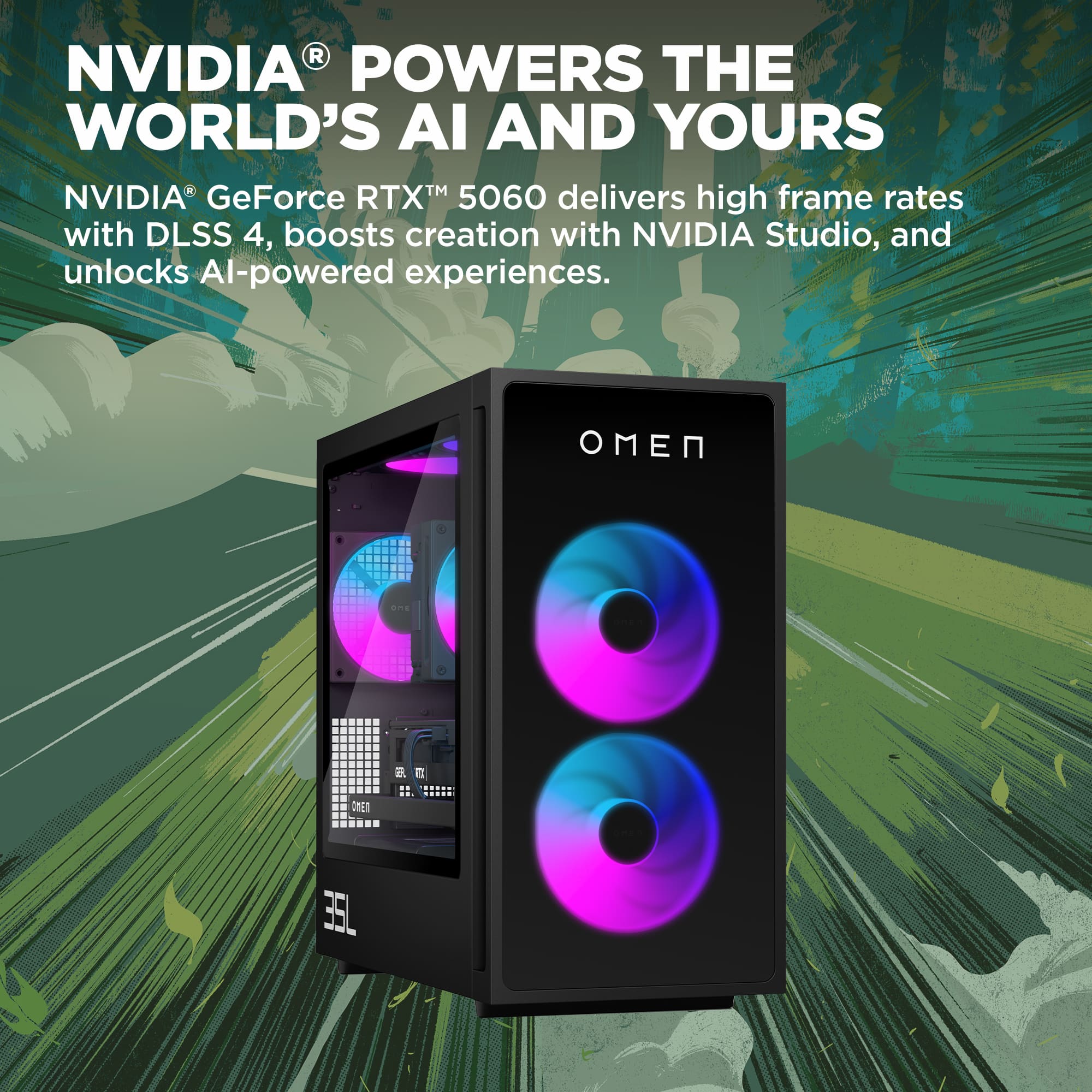 HP OMEN 35L Gaming Desktop Intel Core i7 14700F 16GB DDR5 Memory