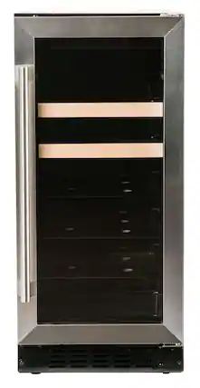 Front. Azure - 15" Beverage Center w/ Glass Door & Stainless - Stainless steel.