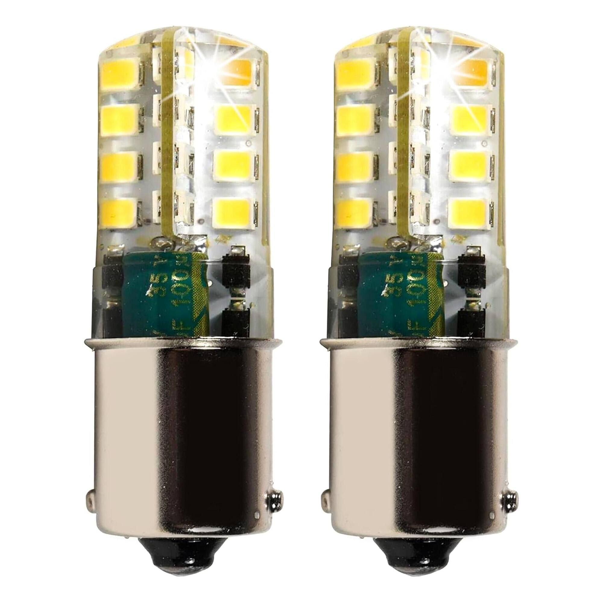 HQRP - 2-Pack 1156 Ultra Bright LED Bulbs Cool White for John Deere Gator/Tractor AD2062R LA115 D130 X300