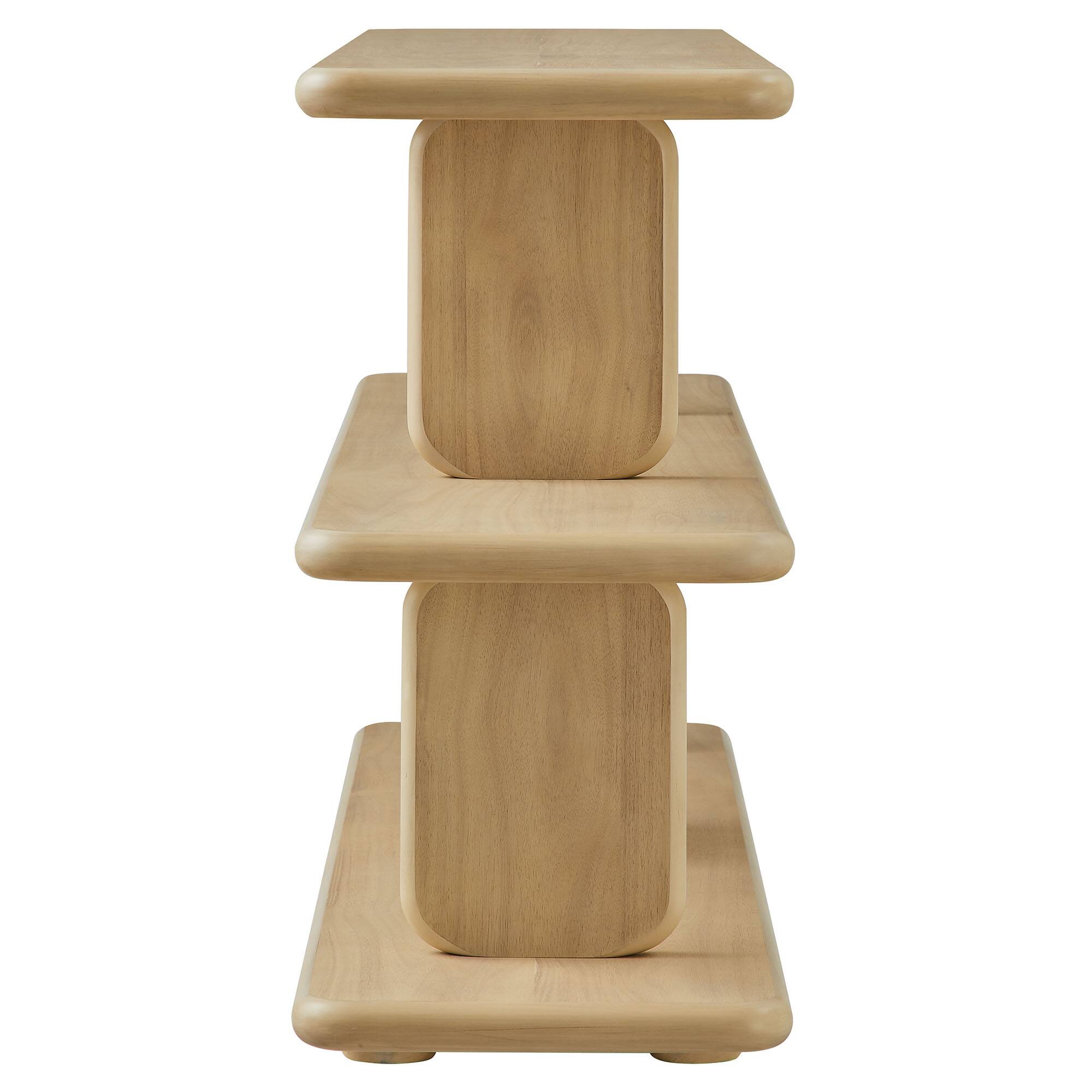 Alt View 2. Modway - Lyle Sculptural 2-Tier Bookshelf by Modway - Natural.