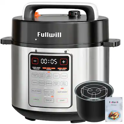 Fullwill
- 00:09 + PREHEATING COOKING KEEP WARM PRESSURE SLOW COOK COOK RICE GRAIN SOUP STEAM SAUTE POULTRY BEANS PORRIDGE CHILI MEAT STEW DELAY START YOGURT CAKE KEEP WARM LE MI n1 CANCEL TEMP SET START
Fullwill H - Le deris