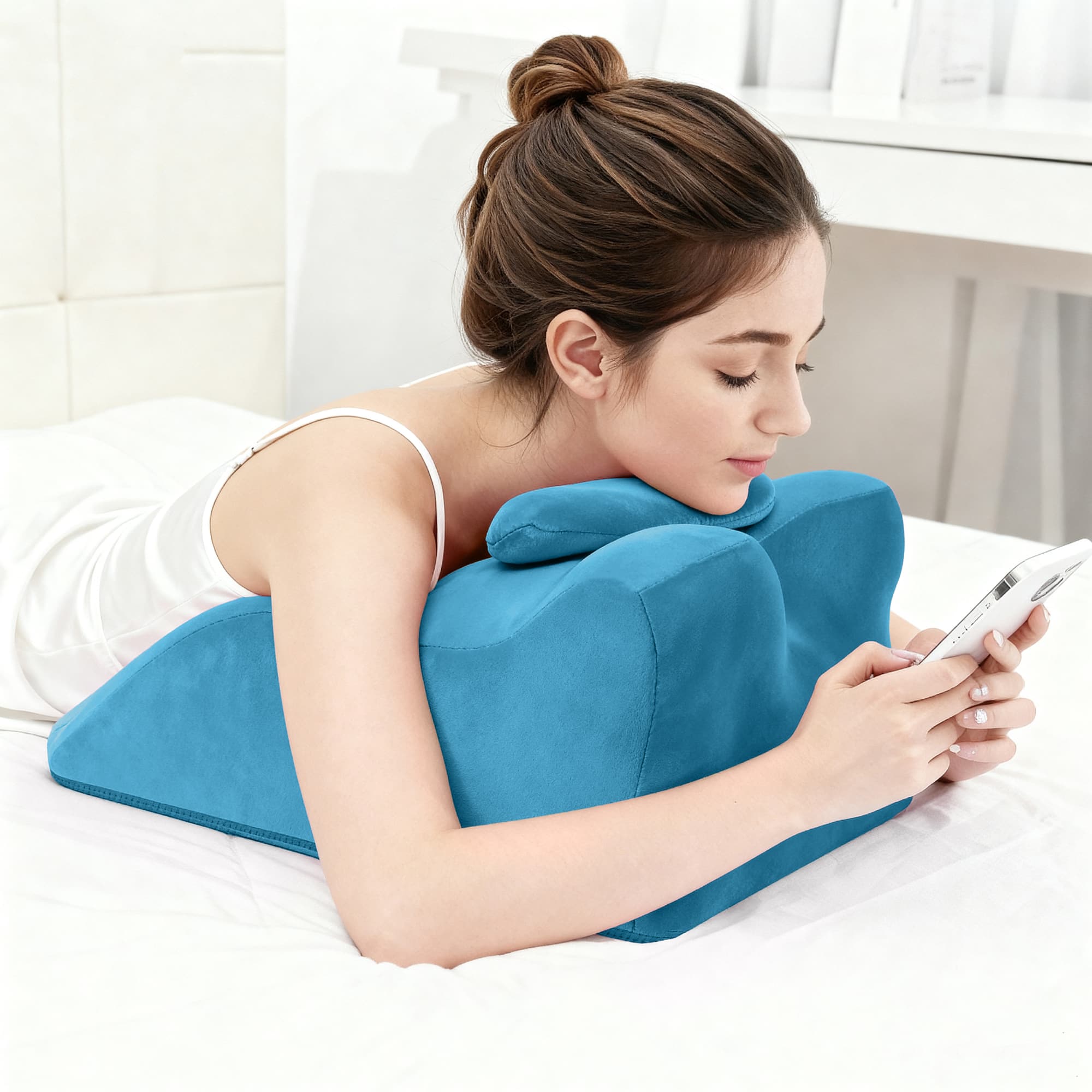 GOODSILO - Ergonomic Posture Support Pillow for Legs, Lumbar, and Back - Multi-Functional Comfort Cushion - Blue
