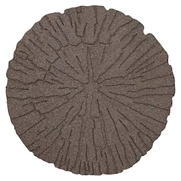 Garden Central - 4 Pack 18x18" Cracked Log Round Decorative Stepping Stones - Brown