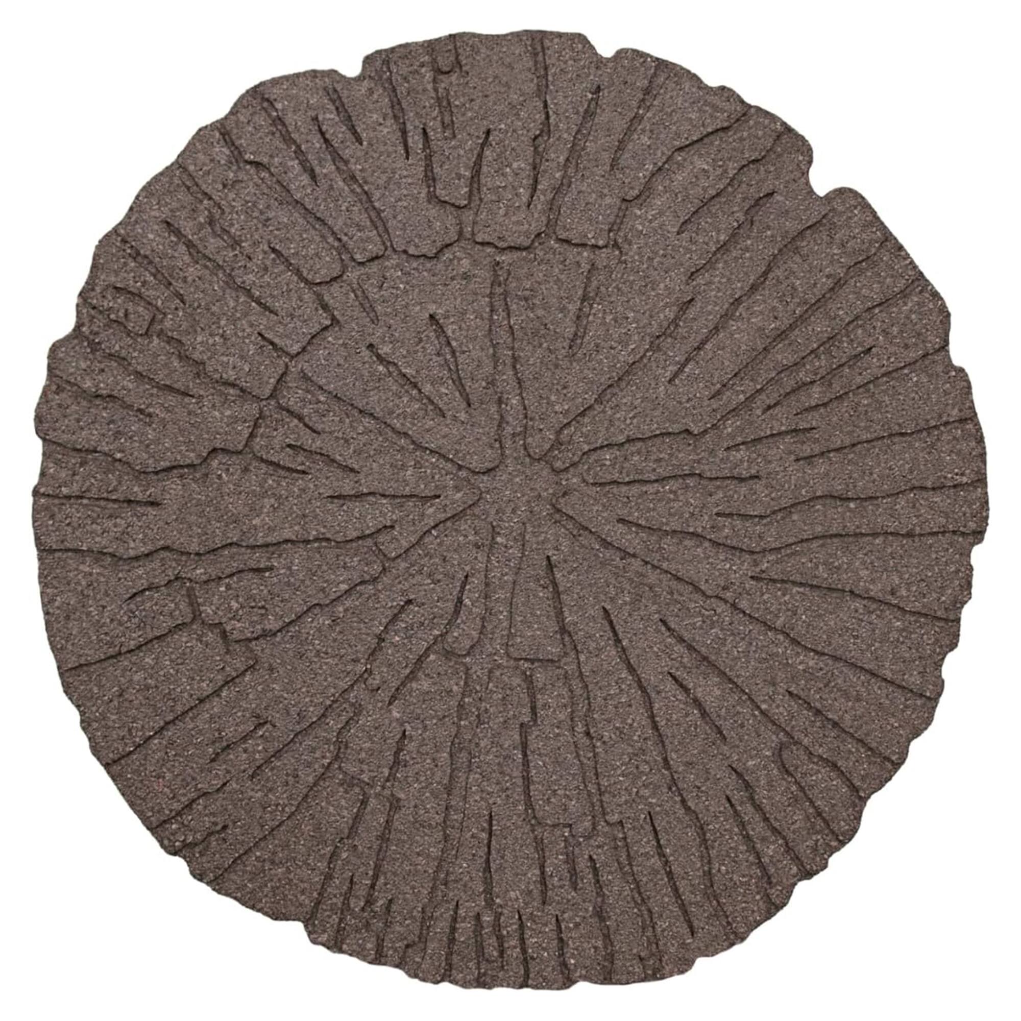 Garden Central - 4 Pack 18x18" Cracked Log Round Decorative Stepping Stones - Brown