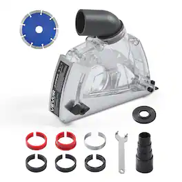 VEVOR - Cutting Dust Shroud for Angle Grinders, Universal 4-5 in Angle Grinder Dust Shroud with 6 Clamping Washers - Transparent color
