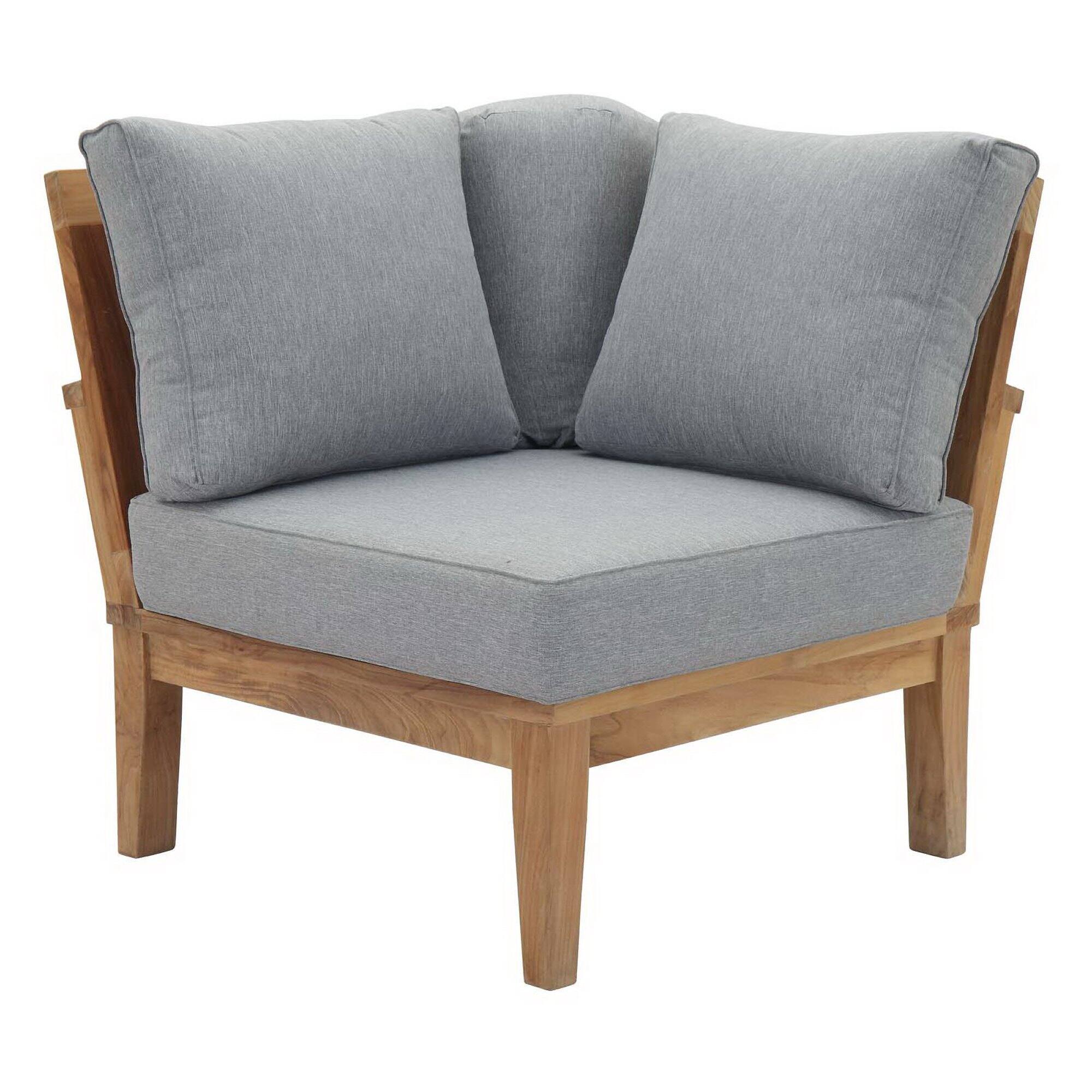 Angle. Modway - Marina Outdoor Patio Teak Corner Sofa by Modway - Natural Gray.