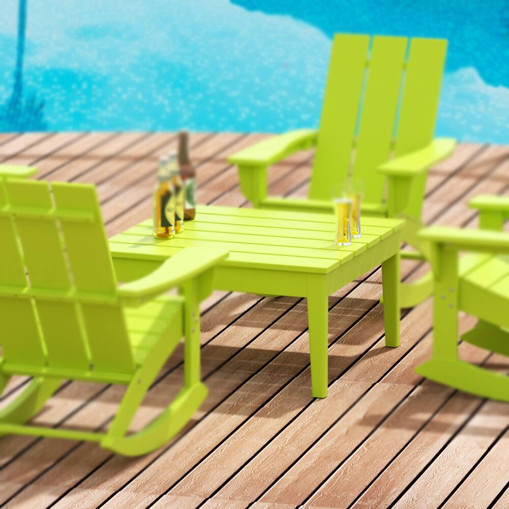 Angle. WestinTrends - WestinTrends Ashore Outdoor Patio Modern Adirondack Conversation Table - Lime.