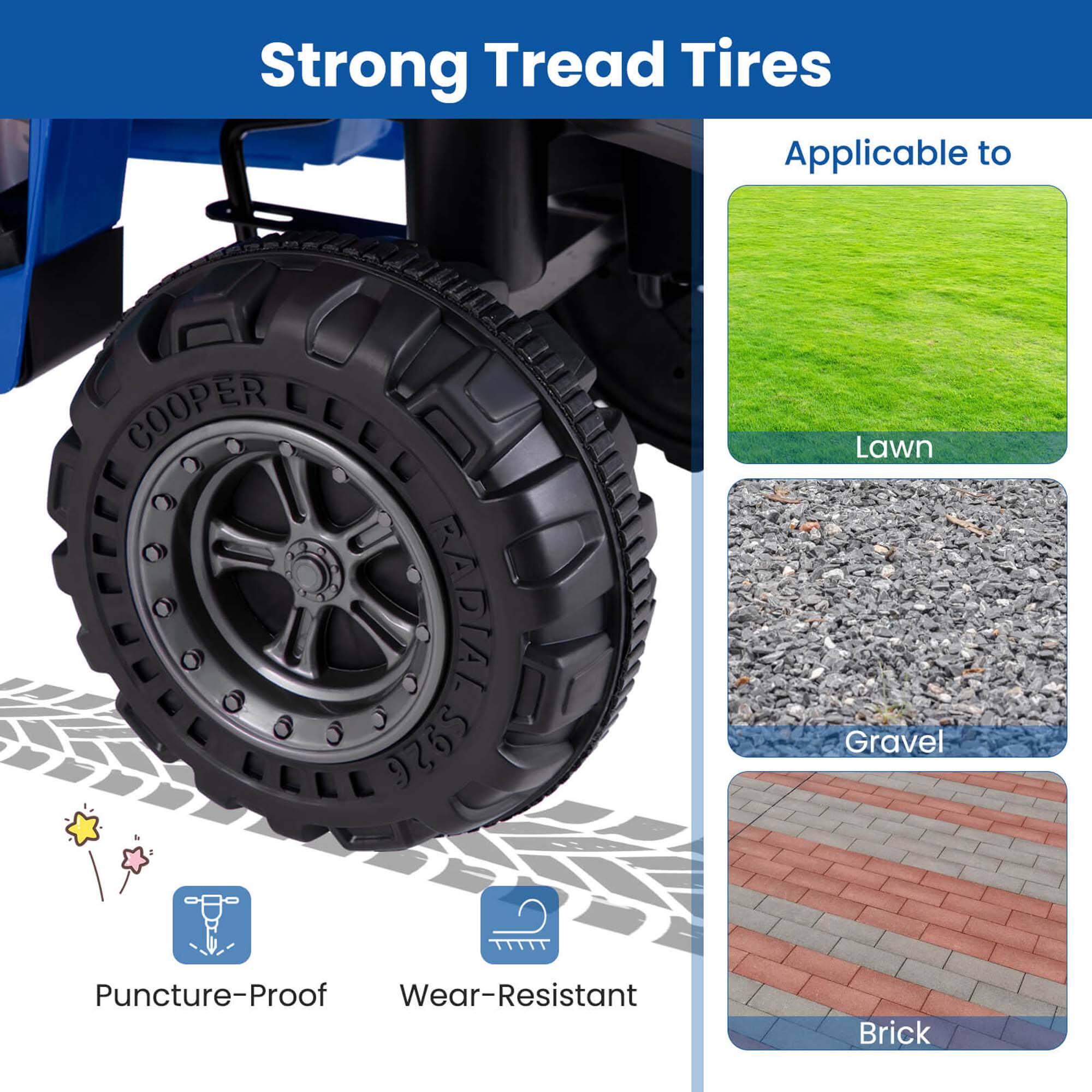 Strong Tread Tires

Applicable to:
- Lawn
- Gravel
- Brick

Puncture-Proof
Wear-Resistant