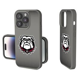 Keyscaper - NCAA - Georgia Bulldogs Linen Logo iPhone Soft Touch Case - 15 - Gray