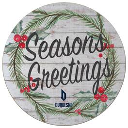 Jardine - Duquesne Dukes 20'' x 20'' Season's Greetings Circle - White