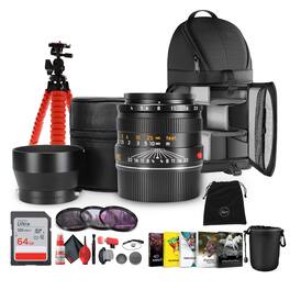 Leica - Macro-Elmar-M 90mm f/4 Lens + Sling Backpack + Photography Software - Bundle - Black