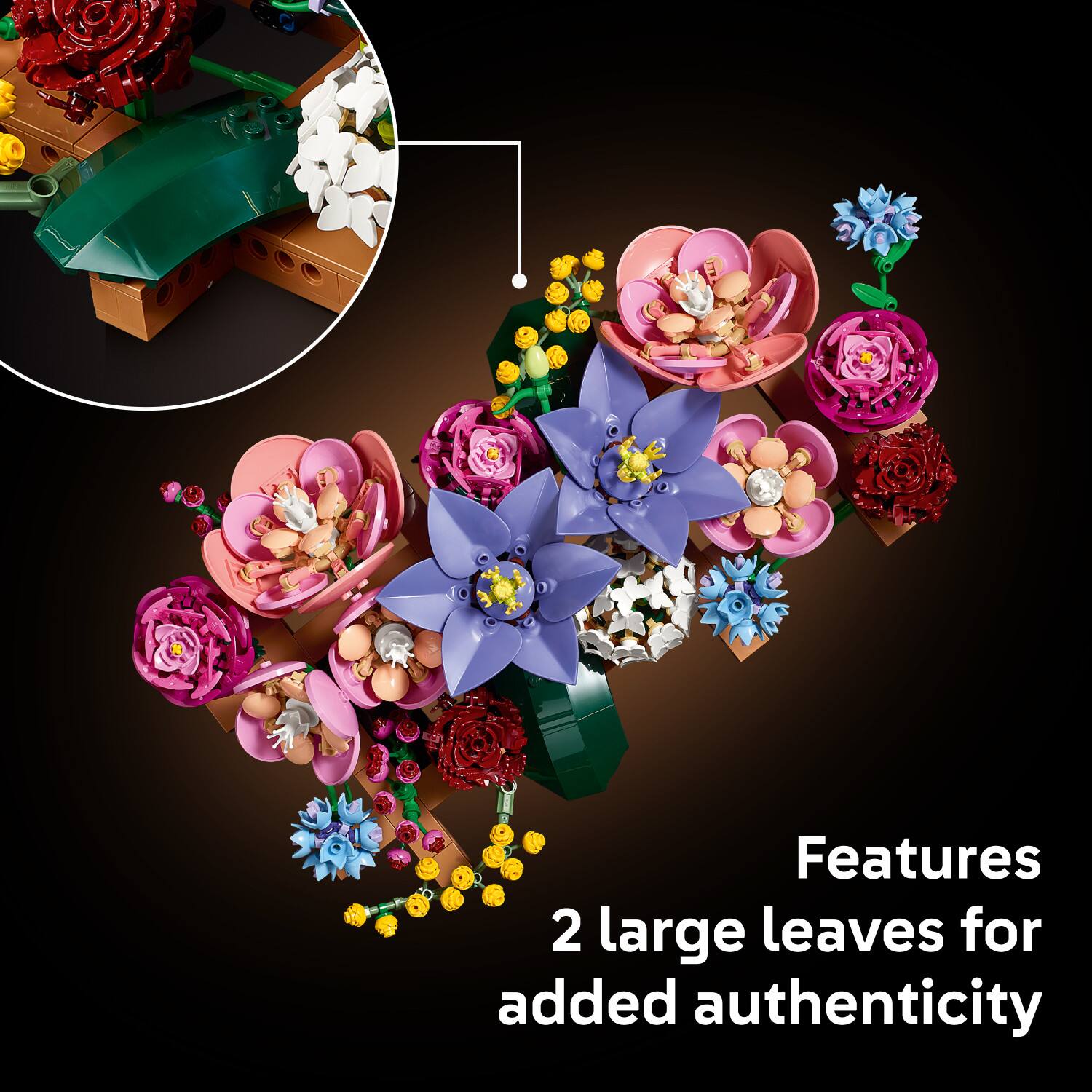 Features 2 large leaves for added authenticity