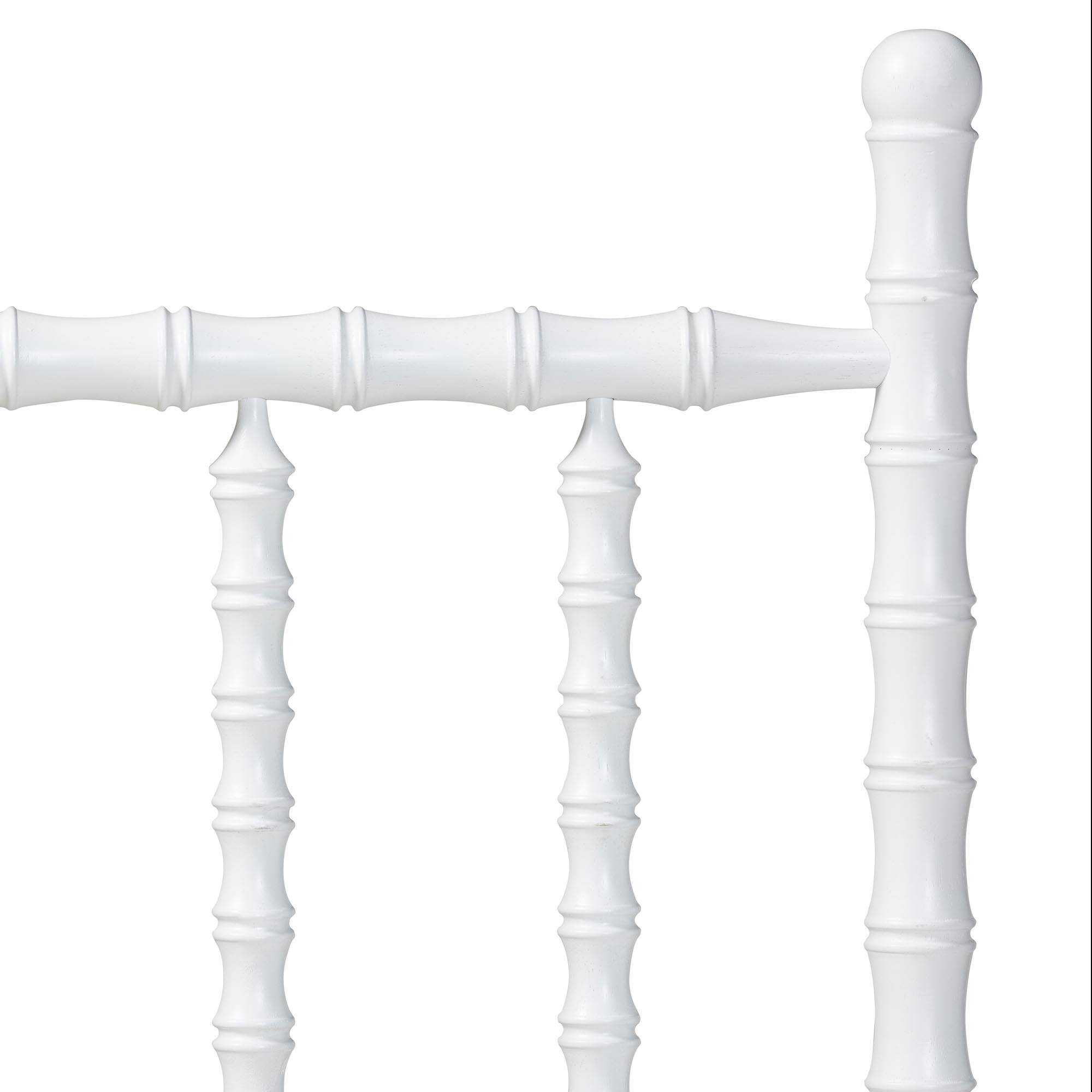 Left. Baxton Studio - Edaline Bamboo Motif Headboard - Crafted Wood Panel with Decorative Turned Spindle Design for Boho Costal Bedroom, Full - White.