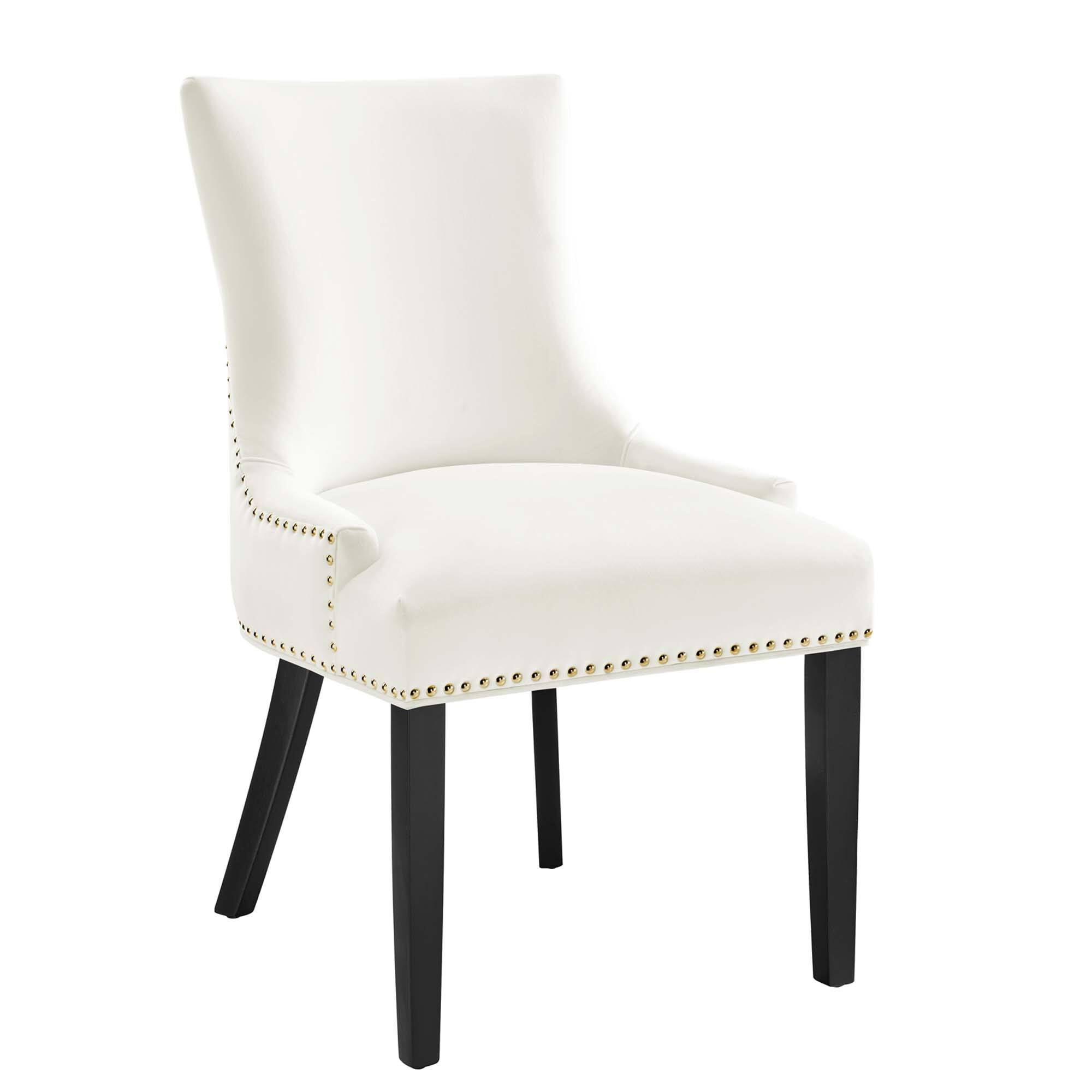Alt View 1. Modway - Marquis Performance Velvet Dining Chairs Set of 2 by Modway - White.