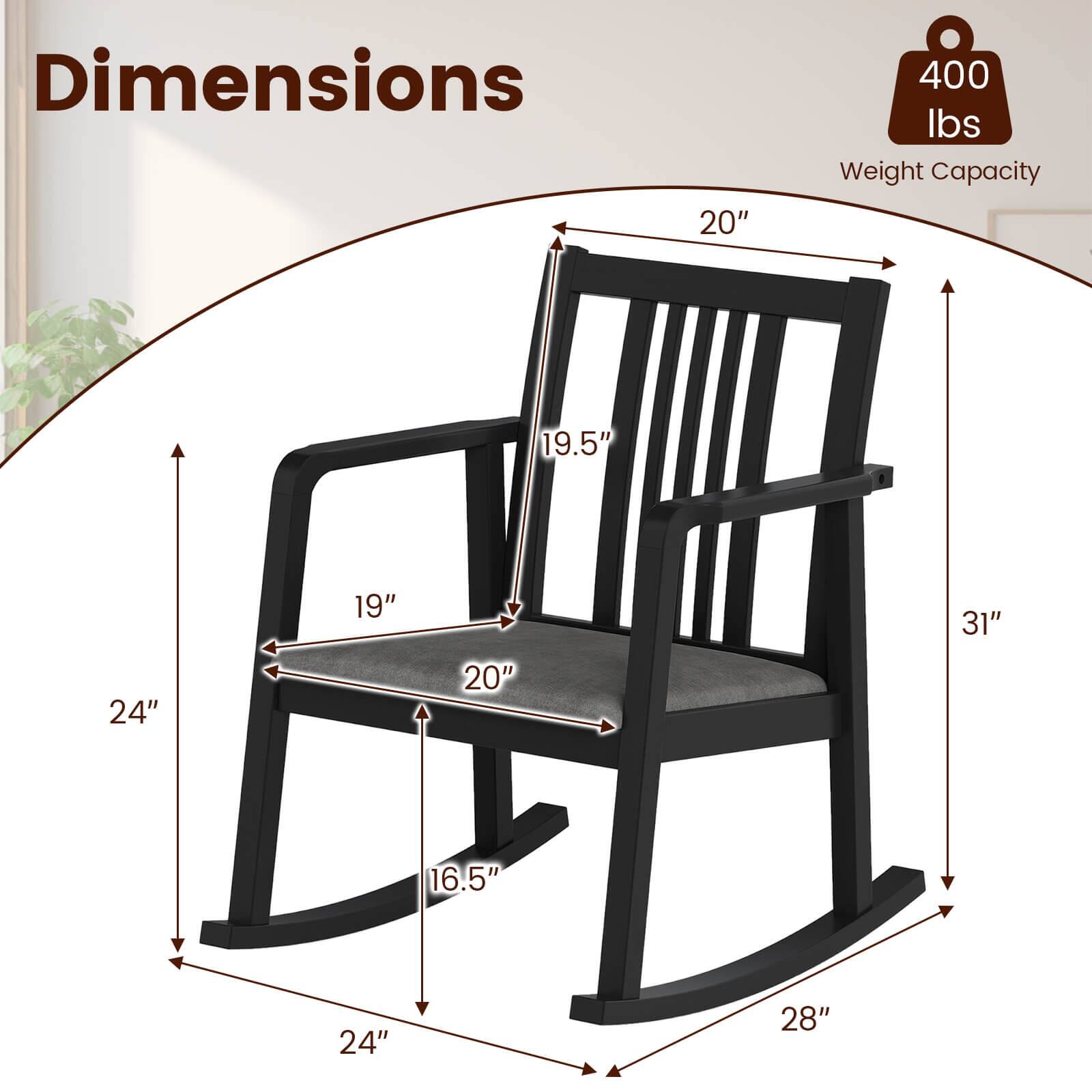 Dimensions: 20" x 19.5" x 19" x 20" x 24" x 16.5" x 24" x 31" x 28"  
Weight Capacity: 400 lbs