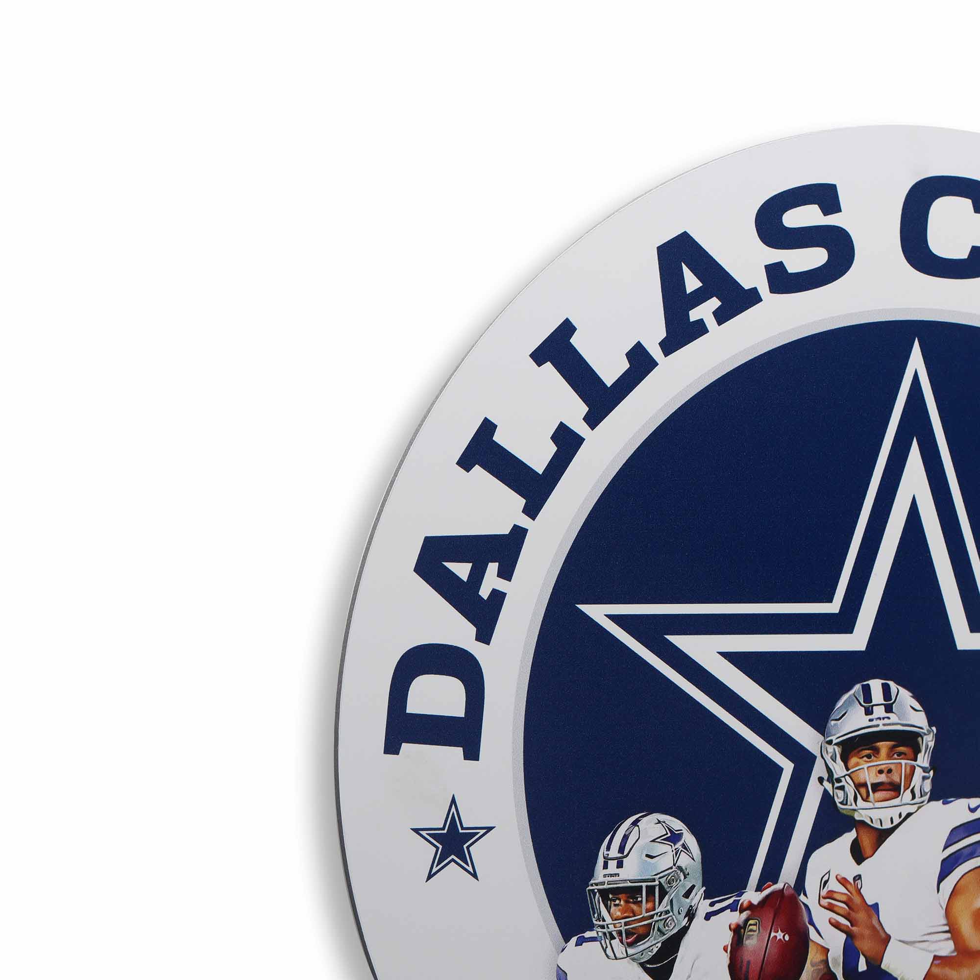 Alt View 3. Open Road Brands - Dallas Cowboys Team Stars 11" Round Metal Sign - Multicolor.