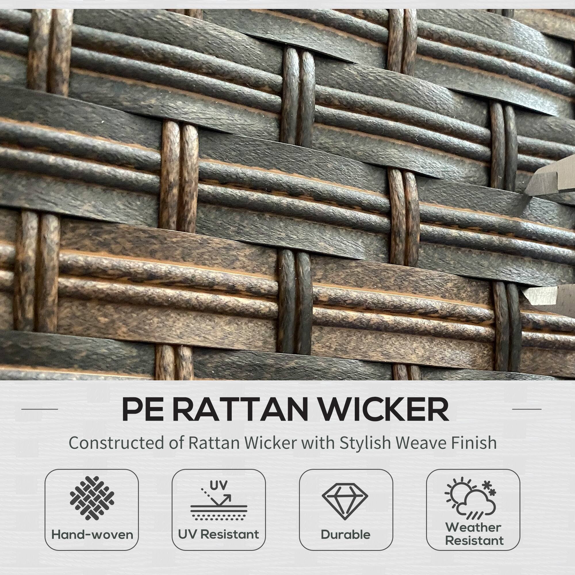 PE RATTAN WICKER  
Constructed of Rattan Wicker with Stylish Weave Finish  

- Hand-woven  
- UV Resistant  
- Durable  
- Weather Resistant
