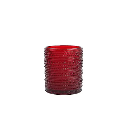 Front. Fortessa - D&V By Jupiter Double Old Fashion Glass, 10 ounce, Set of 6, Red - Red.