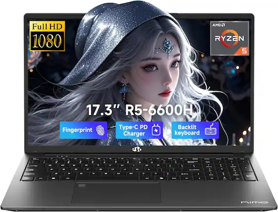 Full HD 1080
AMD Ryzen 5
17.3" R5-6600H
Fingerprint
Type-C PD Charger
Backlit Keyboard