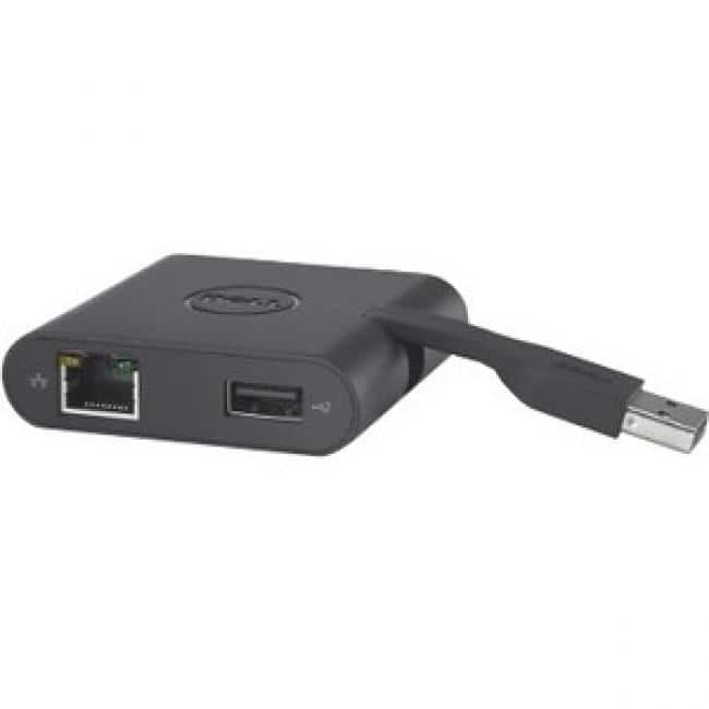 Dell - 470-ABQN 4-IN-1 TYPE C ADAPTER USB C TO HDMI/VGA/ETHERNET/USB 3.0 - for Notebook - USB Type C - Network (RJ-45) - Black