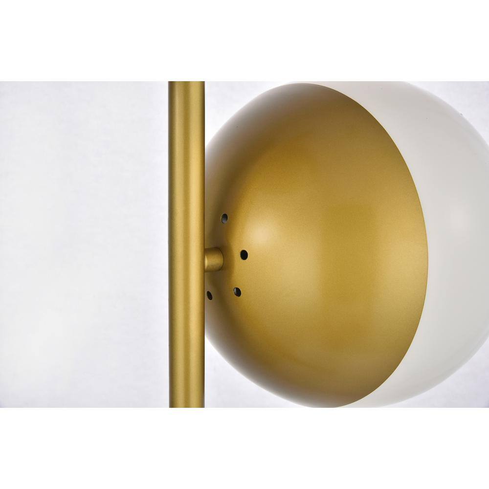 Left. Living District - Eclipse 2 Lights Brass Floor Lamp With Frosted White Glass - Brass And Frosted White.
