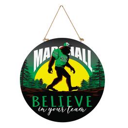Evergreen Enterprises - Marshall Thundering Herd 18" Bigfoot "Believe in Yourself" Team Logo Wood Round Door Sign - Multicolor