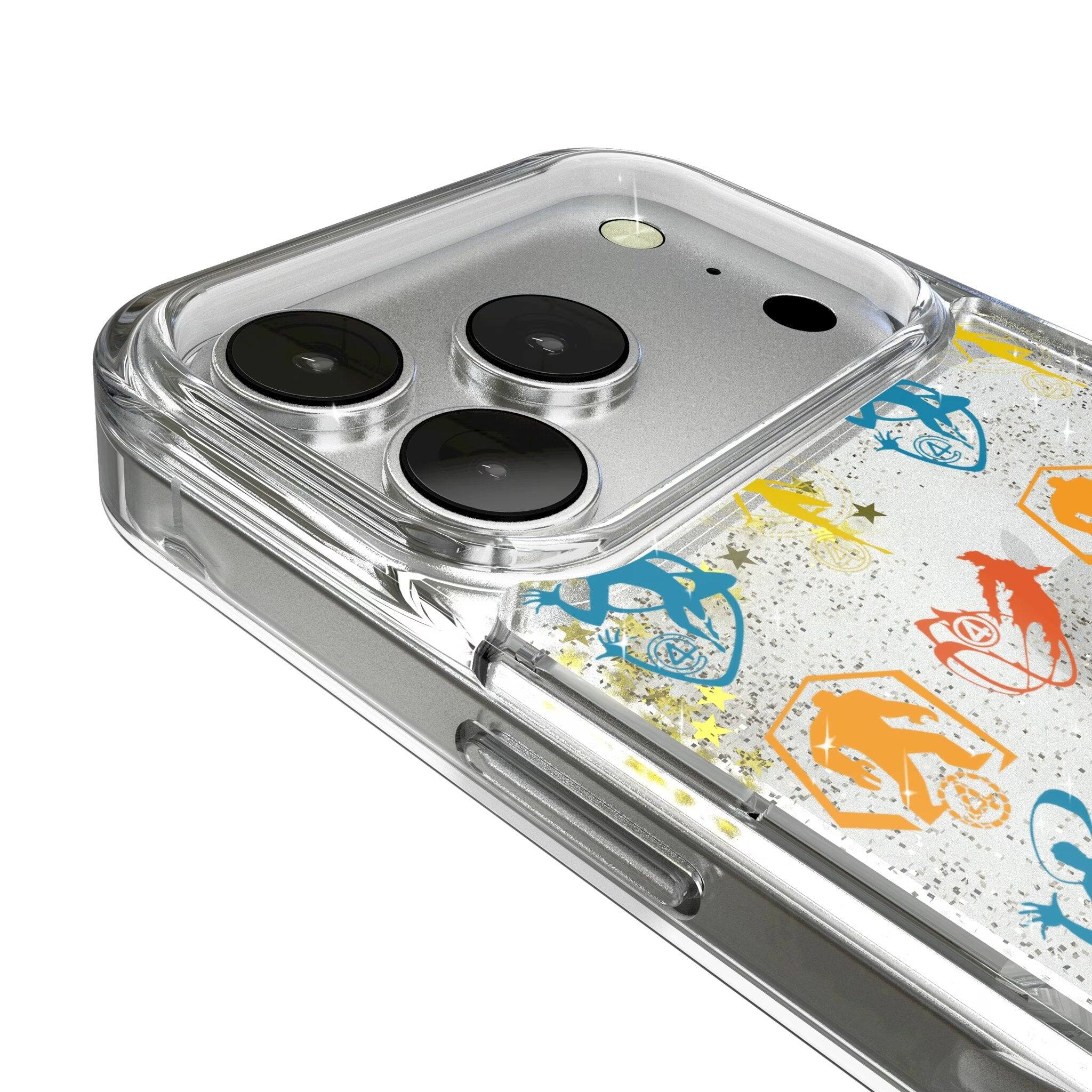 Left. Keyscaper - Marvel Pattern 2 Glitter Phone Case - Apple iPhone 17 Pro Max - Fantastic Four.