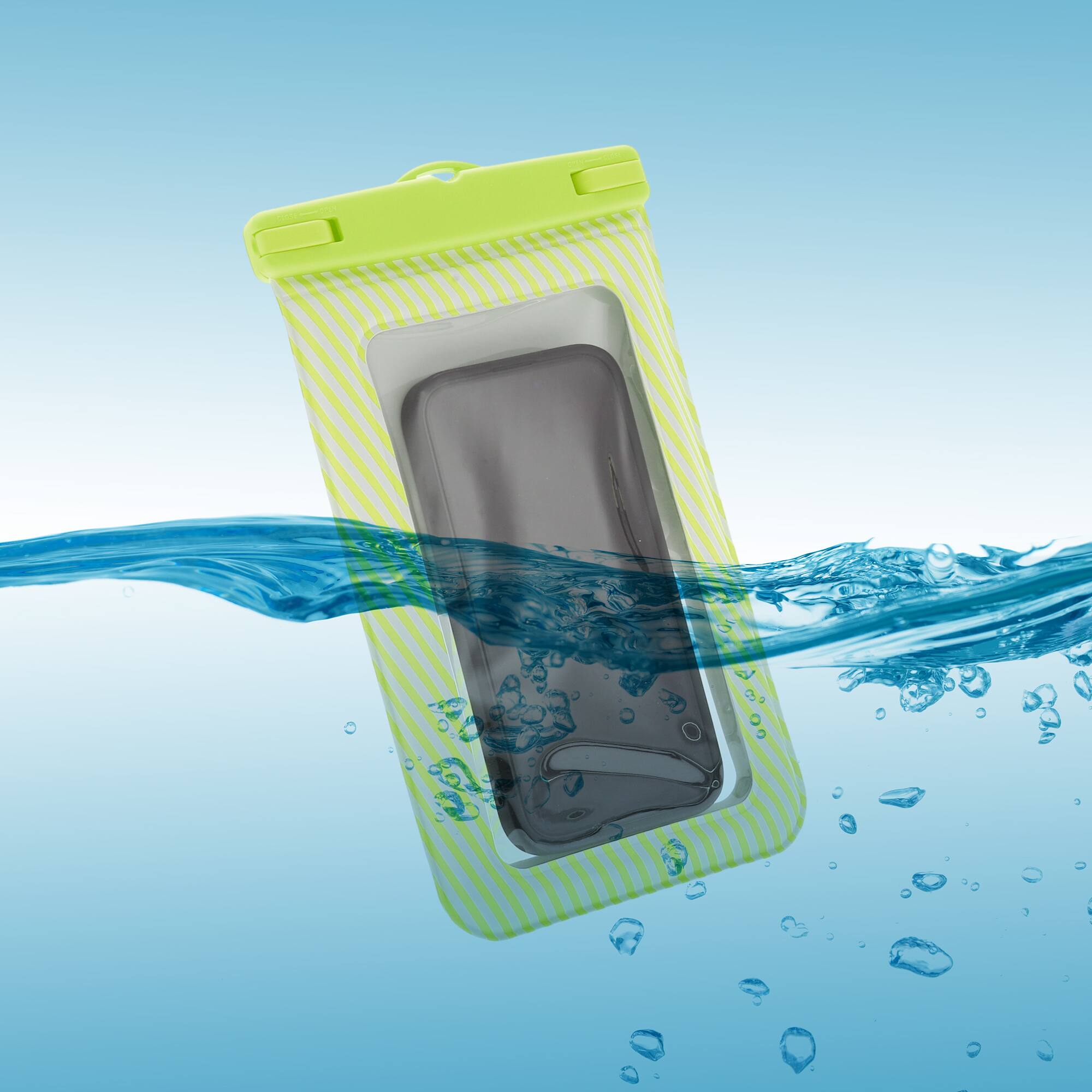 Alt View 3. Unique Bargains - 2pcs Full Stripe Mobile Waterproof Bag Universal Waterproof Case Compatible for Phone 5.51"x9.06" - Green.