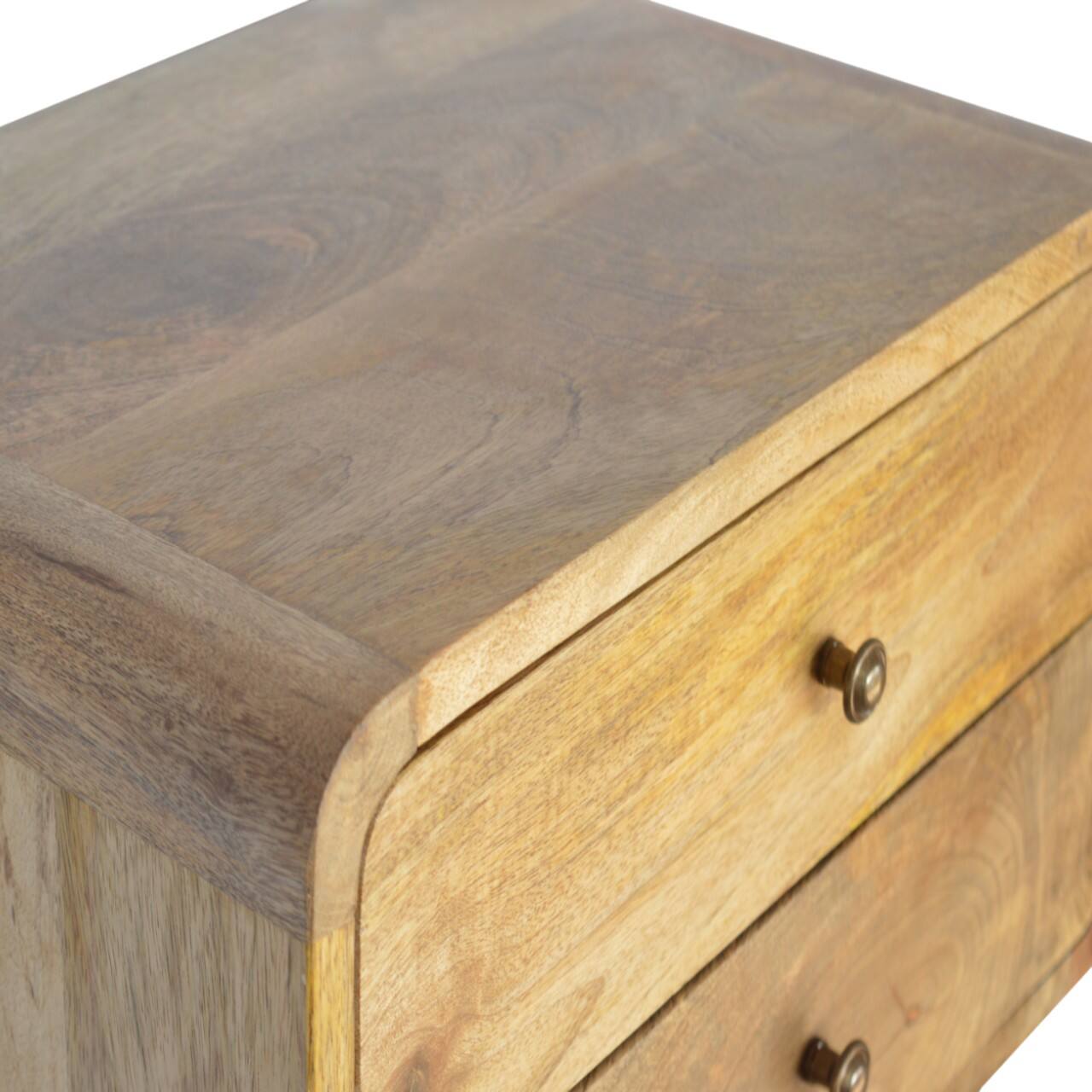 Alt View 2. Artisan Furniture - Artisan Furniture Solid Wood Oak-ish 2 Drawer Floating Nightstand, Brown - Oak.