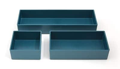 TRU RED - 3 Piece Plastic Drawer Organizer - Teal