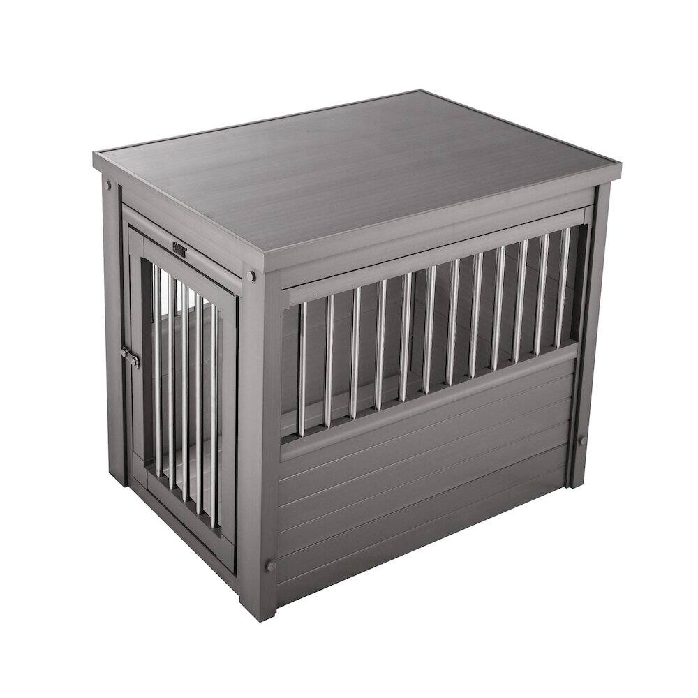 Back. New Age Pet - ECOFLEX Dog Crate End Table - Grey X-Large.