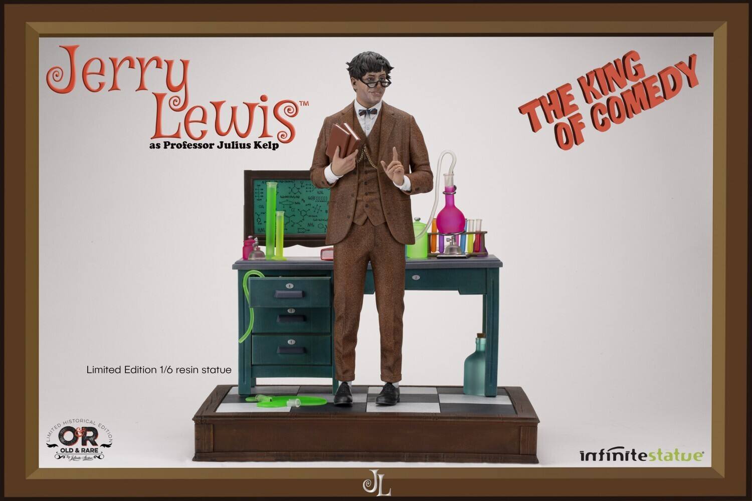 Jerry Lewis™ as Professor Julius Kelp  
THE KING OF COMEDY  

Limited Edition 1/6 resin statue  

Limited Historical Edition  
OLD & RARE  

infinite statue