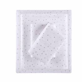 Gracie Mills - Atticus Cotton Flannel Printed Sheet Set - Grey/Pink Dots