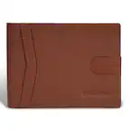 Front. Champs - Onyx Collection Leather Access Center Wing Wallet - Brown.