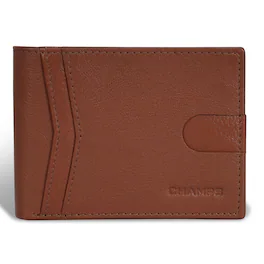 Champs - Onyx Collection Leather Access Center Wing Wallet - Brown