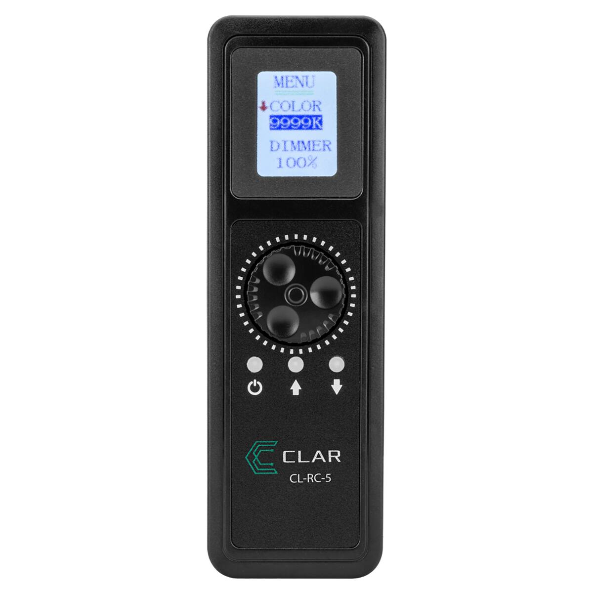 MENU  
COLOR 9999K  
DIMMER 100%  
CLAR  
CL-RC-5