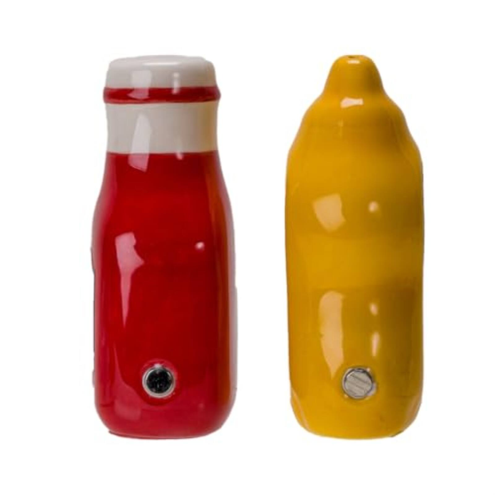 Alt View 3. Pacific Trading - Mustard and Ketchup Ceramic Magnetic Salt and Pepper Shaker Set - Multicolor.