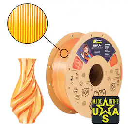 Factory Filament - 1.75mm Dual Color Silk Red + Yellow PLA 3D Printer Filament, 1 KG Spool, Dimensional Accuracy +/- 0.02 mm - Red/Yellow