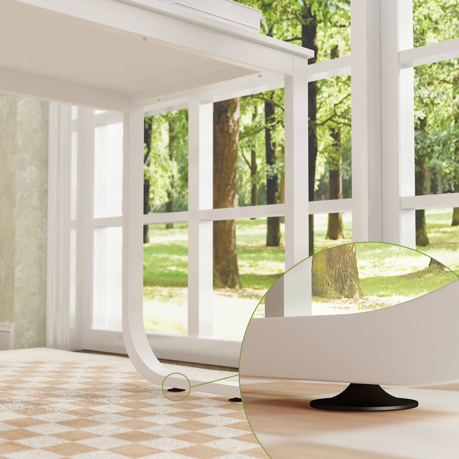 Alt View 6. FUFU&GAGA - FUFU&GAGA L - Shaped Office Desk with Storage - Modern Workstation for Home & Office - White.