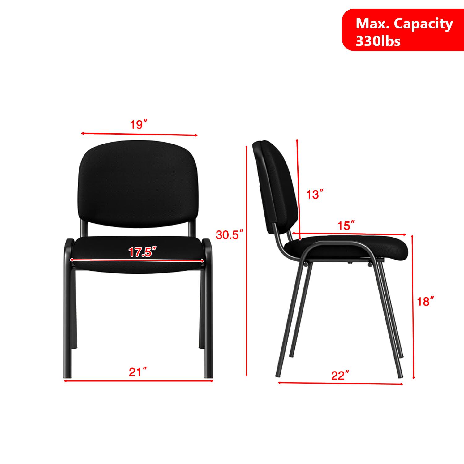 Max. Capacity 330lbs  
19"  
13"  
17.5"  
30.5"  
15"  
18"  
21"  
22"